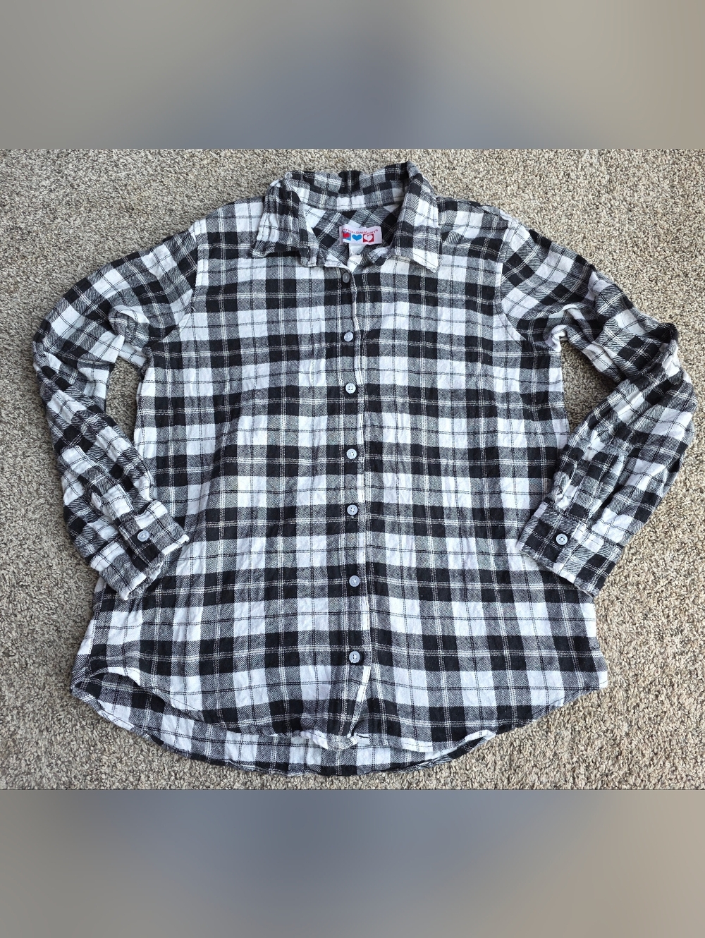 American Sweetheart Black & White Plaid Button Down
